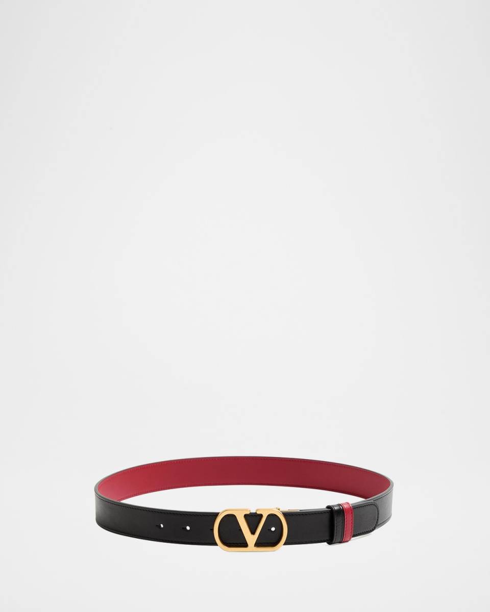 VLogo Signature Reversible Leather Belt,